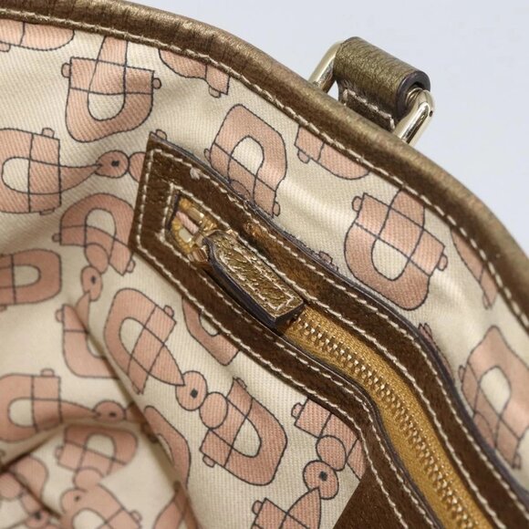 GUCCI GG Canvas Sherry Line Hand Bag Beige Gold 139261 Auth BA8631 - Picture 13 of 16
